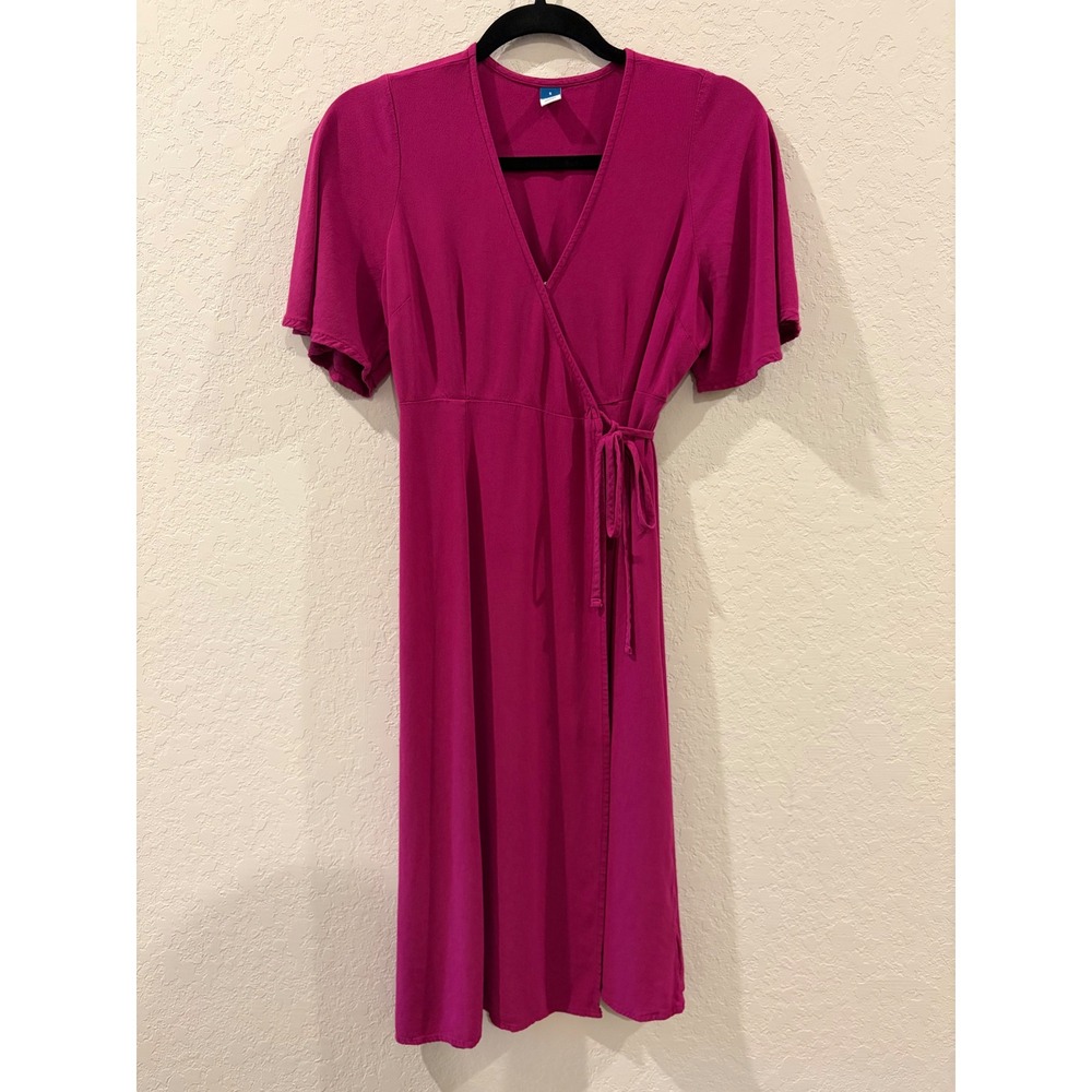 Old Navy Magenta Wrap Midi Dress